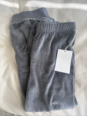 Suzi Kondi Charcoal Gray Velour Track Joggers (set available)